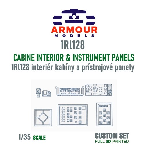 P-40/1S12 interiér kabíny a prístrojové panely, 1:35